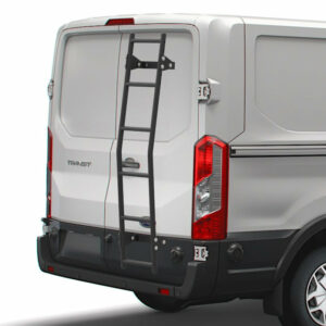 Ford Transit low rood rear door ladder on van