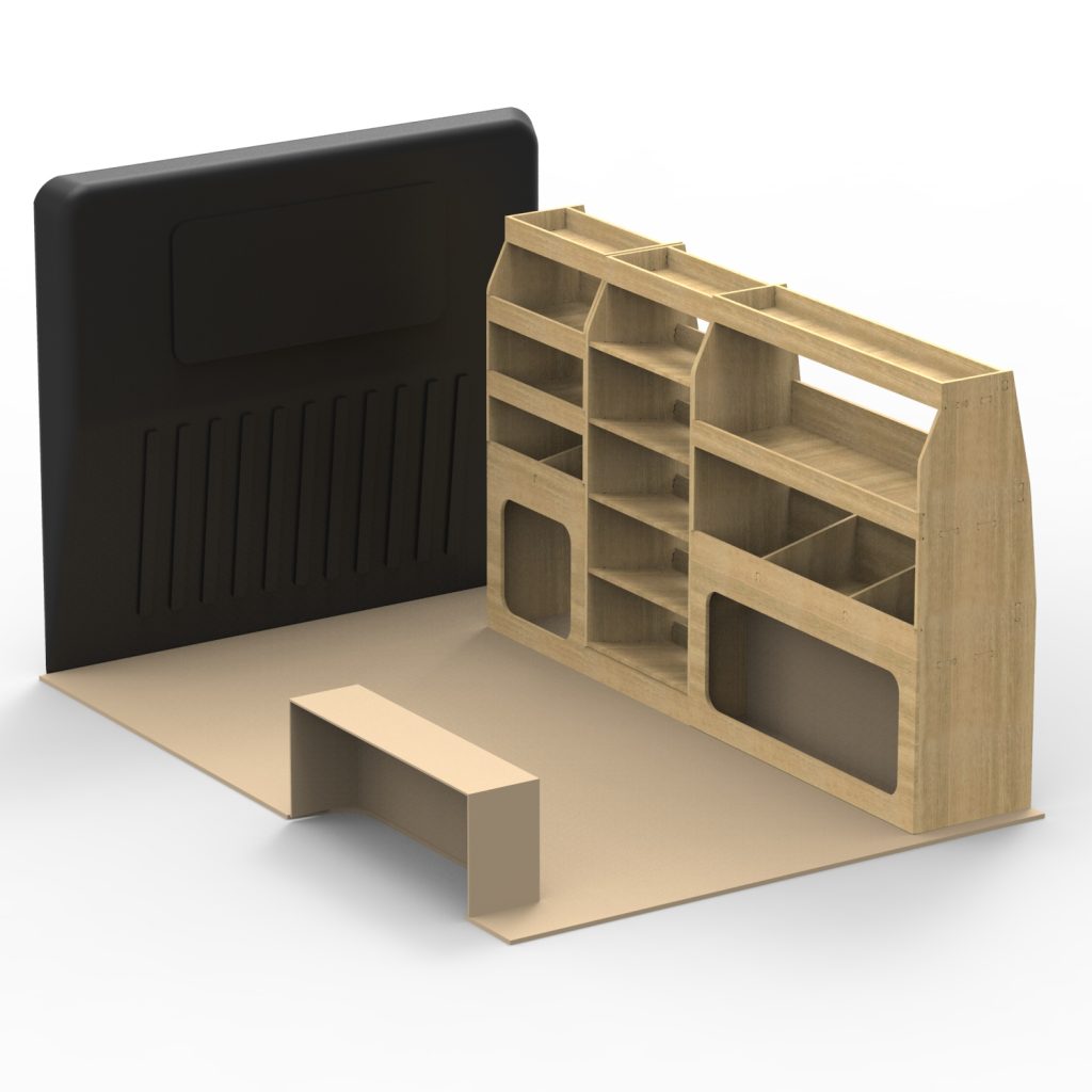 Unit L1 4x4 Unit Ford Transit Custom 2024 On SWB L1 van racking shelving plywood unit ...