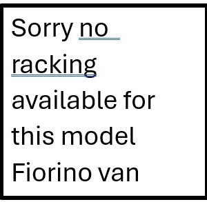 no racks fiorino