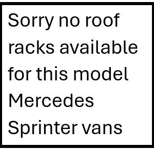 no roof racks spinter